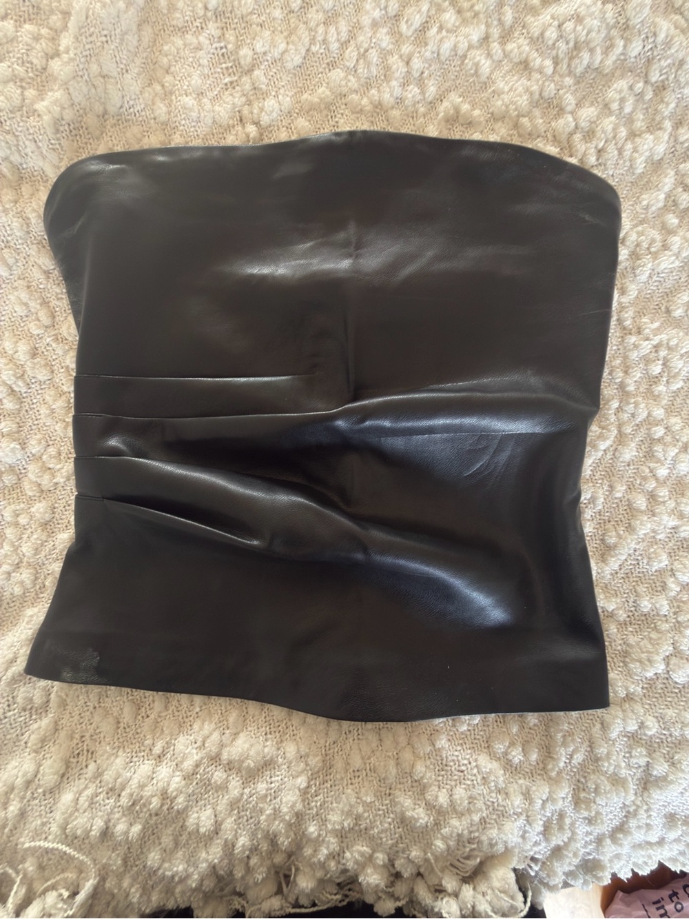 Dynamite Black Faux Leather Strapless Tube Top